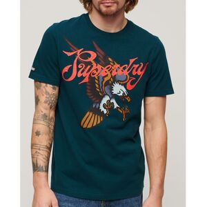 Superdry Kortærmet T-shirt Tattoo Script Blå M Mand