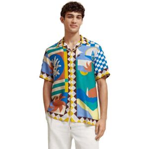 Scotch _ Soda Scotch & Soda Kortærmet Skjorte Tencel Panel Flerfarvet M Mand