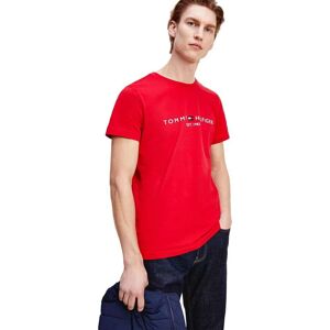 Tommy Hilfiger Logo T-shirt Med Korte ærmer Rød S Mand
