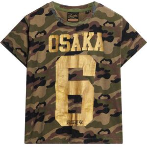 Superdry Osaka 6 Camo 90s T-shirt Med Korte ærmer Brun XS Kvinde