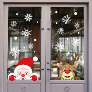 Shoppo Marte XC009 1set Christmas Window Grille Sticker Santa Claus Elk Glass Window Decoration