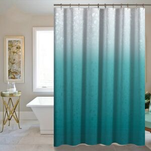 shopnbutik Polyester Waterproof Gradient Color Pattern Bathroom Shower Solid Bathroom Curtain With 12 Hooks, Size:180*180cm(Blue 001)