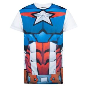 Captain America T-shirt med kostume til mænd
