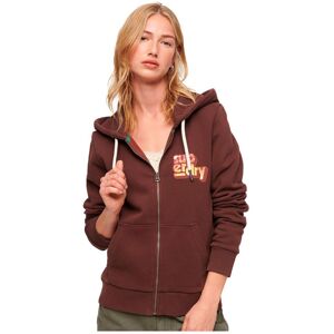 Superdry Sweatshirt Med Fuld Lynlås 70´s Classic Logo Brun S Kvinde