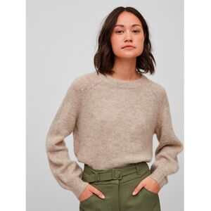 Vila O Neck Sweater Jamina Beige XS Kvinde