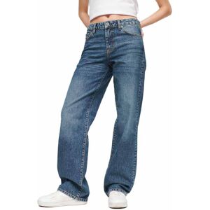 Superdry Mid Rise Wide Leg Jeans Blå 27 / 30 Kvinde