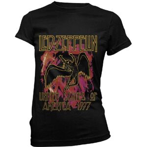 Led Zeppelin Ladies T-Shirt: Black Flames (X-Large)