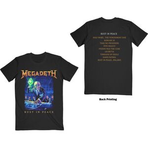 Megadeth Unisex T-Shirt: Rust In Peace Track list (Back Print) (Small)