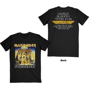 Iron Maiden Unisex T-Shirt: Powerslave World Slavery Tour (Back Print) (Large)