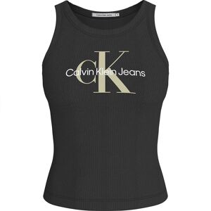 Calvin Klein Jeans Ærmeløs T-shirt Archival Monologo Sort XS Kvinde