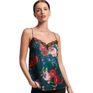 Superdry Bluse Studios Satin Cami Grøn 10 Kvinde