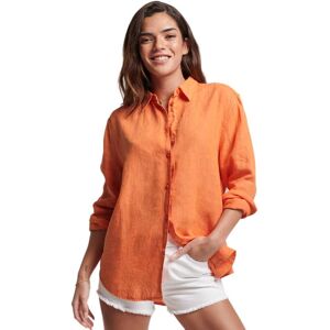 Superdry Lang ærmet Skjorte Studios Casual Linen Orange 2XS Kvinde