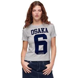 Superdry Osaka 6 Crack Print 90´s T-shirt Med Korte ærmer Grå XS Kvinde