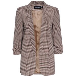 Pieces Boss 3/4 Trykt Blazer Brun XL Kvinde