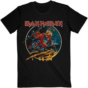 Iron Maiden Unisex T-shirt til voksne, der løber til bjergene i cirkulær form