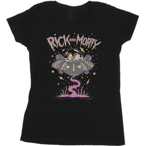 Rick And Morty Womens/Ladies Pink Spaceship Cotton T-Shirt