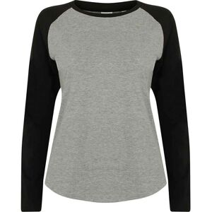 SF Womens/Ladies Heather Long-Sleeved Baseball T-Shirt