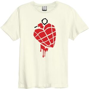 Amplified Unisex Adult American Idiot Heart Grenade Green Day Vintage T-Shirt