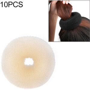 shopnbutik 10 PCS Elegant Women Ladies Donut Hair Ring(Beige S)