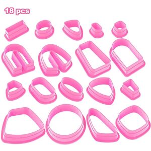 shopnbutik 18 In 1 Soft Clay Earring Molds DIY Handmade Clay Cutter Clay Earrings Making Molds(Pink)