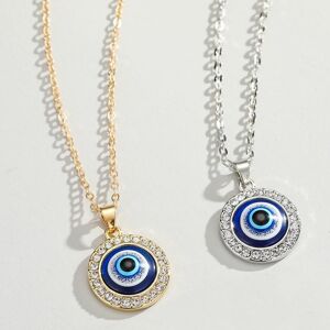 b behover. Evil eye - halskæde med rhinestones, sølv og guld beskytter