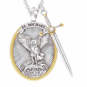 SPOKOJENOST 1Ærkeenglen St. Michael vedhæng halskæde Fadervor