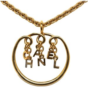 Pre-owned Chanel Letter Chain Pendant Necklace Gold