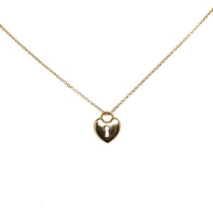 Pre-owned Tiffany 18K Heart Cadena Pendant Necklace Gold