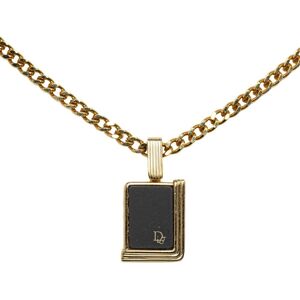 Christian Dior Pre-owned Dior Logo Pendant Necklace Gold