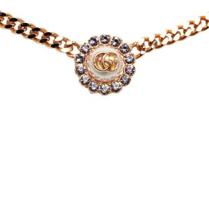 Pre-owned Gucci Double G Flower Necklace Gold