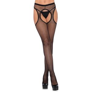 Leg Avenue Fishnet Suspender Hose Black Strømpebukser