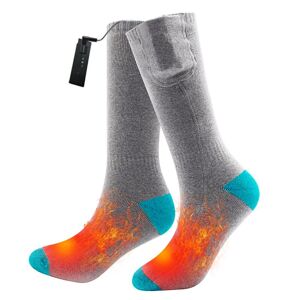 INF Opvarmede sokker/Batterivarme sokker - varmesok - grå/blå - Gratis fragt Grå+blå M