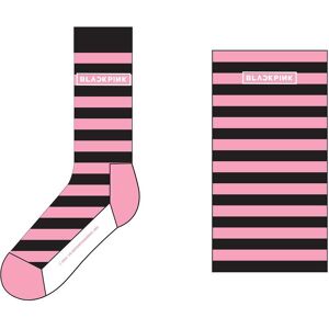 BlackPink Unisex Ankle Socks: Stripes & Logo (UK Size 7 - 11)