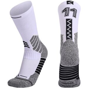 Shoppo Marte Men Terry Non-Slip Mid-Tube Sports Socks Basketball Socks, Size: Adult  Free Size(NO.11 White Black)