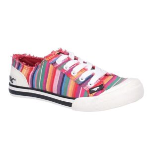 Rocket Dog Dame/Damer Jazzin Eden Stripe Lace Up Canvas Trainer