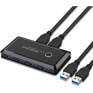 Shoppo Marte UK204V Drive-free USB 3.0 Switch Selector 2 USB Ports Sharing 4 USB Ports Switcher Adapter for Mouse, Keyboard, Printer