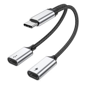 MTK USB-C han til dobbelt USB-C hun splitter kabel hurtig opladning
