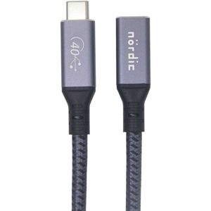 NÖRDIC USB 4 forlængerkabel 25cm 40Gbps 240W 4K80Hz