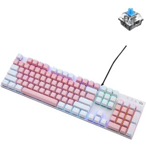 ZIYOU LANG K1 104 Keys Office Punk Glowing Color Matching Wired Keyboard, Cable Length: 1.5m(Pink White Green Axis)