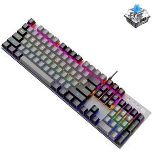 ZIYOU LANG K1 104 Keys Office Punk Glowing Color Matching Wired Keyboard, Cable Length: 1.5m(Gray Black Green Axis)