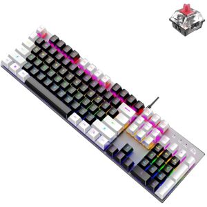 ZIYOU LANG K1 104 Keys Office Punk Glowing Color Matching Wired Keyboard, Cable Length: 1.5m(Black White Green Axis)