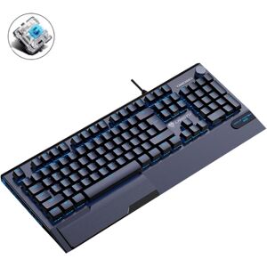 LANGTU K1000 104 Keys Wired Keyboard, Cable Length: 1.5m(Black Blue Green Shaft Ice Blue Light)