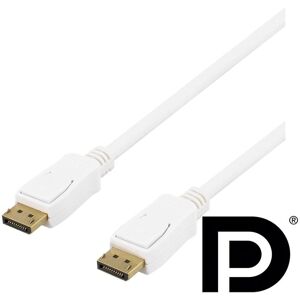 Deltaco DisplayPort cable, 3m, 4K UHD, DP 1.2, white