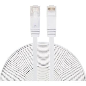 My Store 15m CAT6 Ultra-thin Flat Ethernet Network LAN Cable, Patch Lead RJ45 (White)