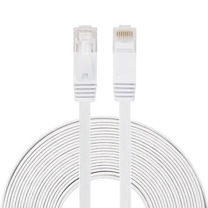 My Store 10m CAT6 Ultra-thin Flat Ethernet Network LAN Cable, Patch Lead RJ45 (White)