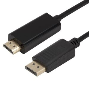 Delivast 1,8 m DP til HDMI-kabel - Hurtig overførsel, sort