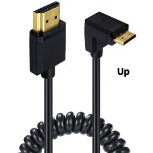 JUNSUNMAY 4K 60Hz Mini HDMI Male to HDMI 2.0V Male Spring Cable, Length:1.2m(Up)