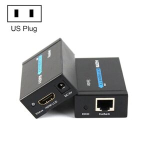 Shoppo Marte HDY-60 HDMI to RJ45 60m Extender Single Network Cable to For HDMI Signal Amplifier(US Plug)