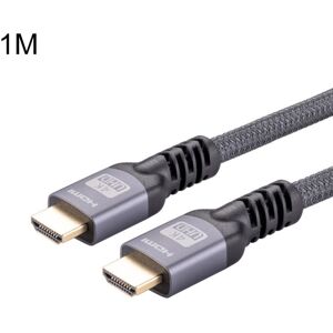 Shoppo Marte HDMI 2.0 Male to HDMI 2.0 Male 4K Ultra-HD Braided Adapter Cable, Cable Length:1m(Grey)