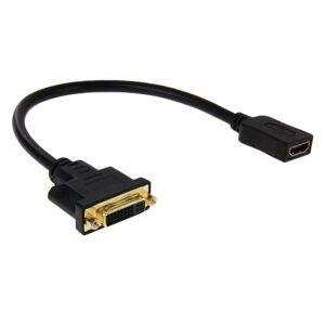 Shoppo Marte 30cm HDMI Female to DVI 24+5 Pin Female Adapater Cable(Black)